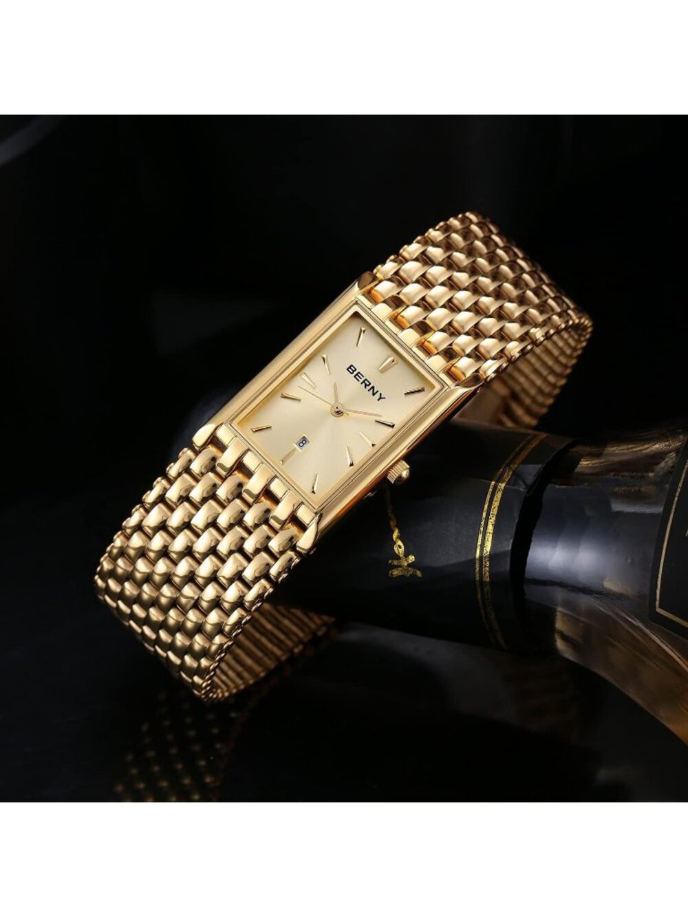 Men's Gold Date Japanese Quartz Waterproof Luxury Casual Classic Wrist Watches - Picture 6 of 6